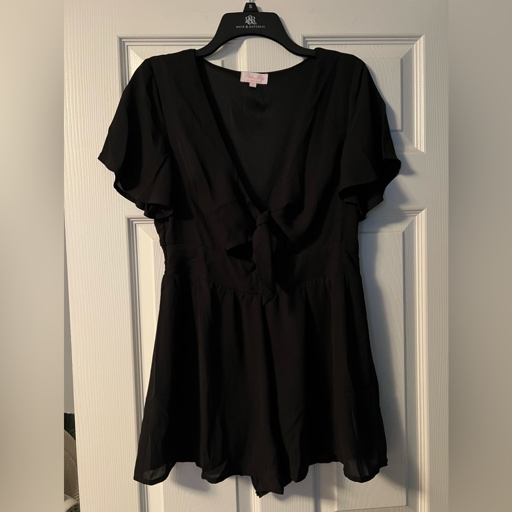 NWOT Pink Lily black romper